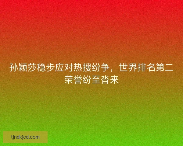 孙颖莎稳步应对热搜纷争，世界排名第二荣誉纷至沓来