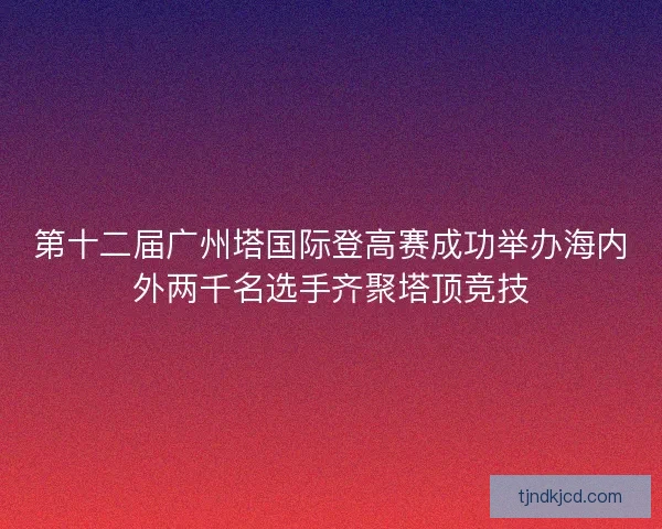 第十二届广州塔国际登高赛成功举办海内外两千名选手齐聚塔顶竞技