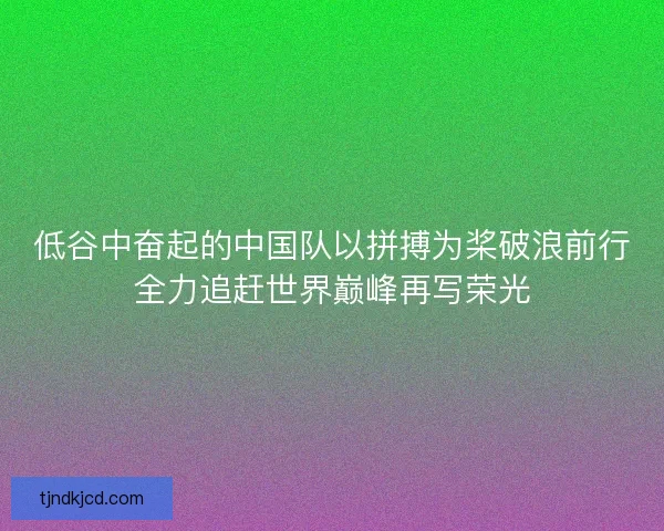 低谷中奋起的中国队以拼搏为桨破浪前行全力追赶世界巅峰再写荣光